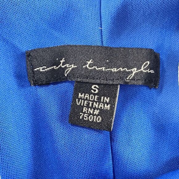 City Triangles Dress Women Small Blue Aztec Print Front Belted Round Neck Mini - Picture 2 of 11